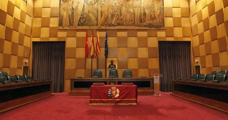 El Mundialito en el Salón de plenos del Ayuntamiento de Zaragoza