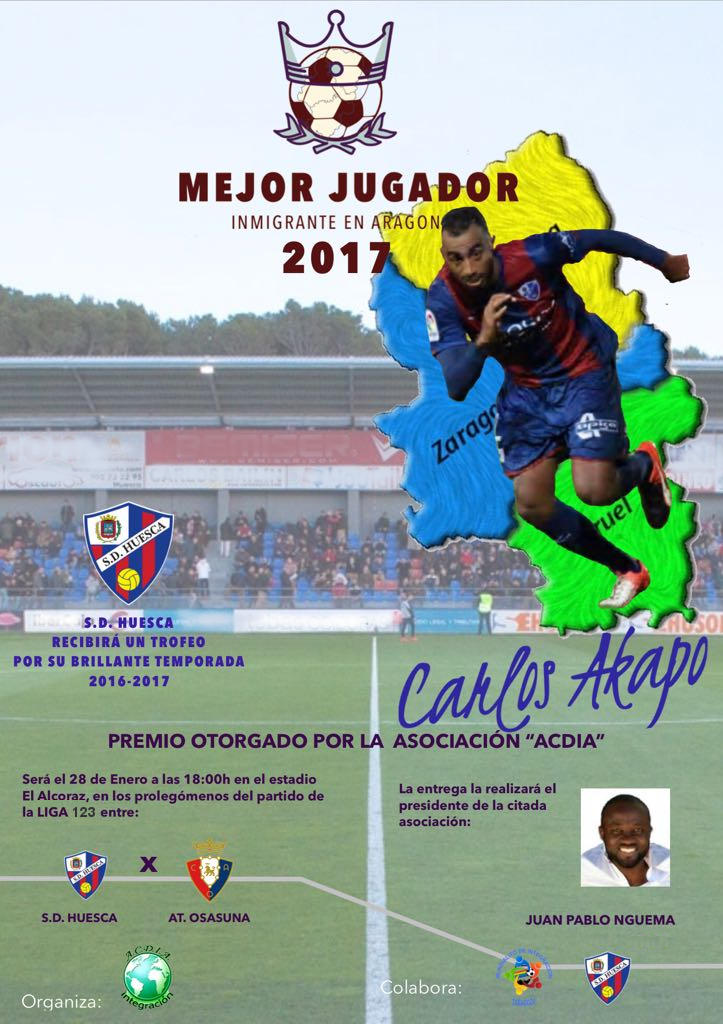 Trofeo Mejor jugador inmigrante en Aragón 2017 Cartel por ACDIA