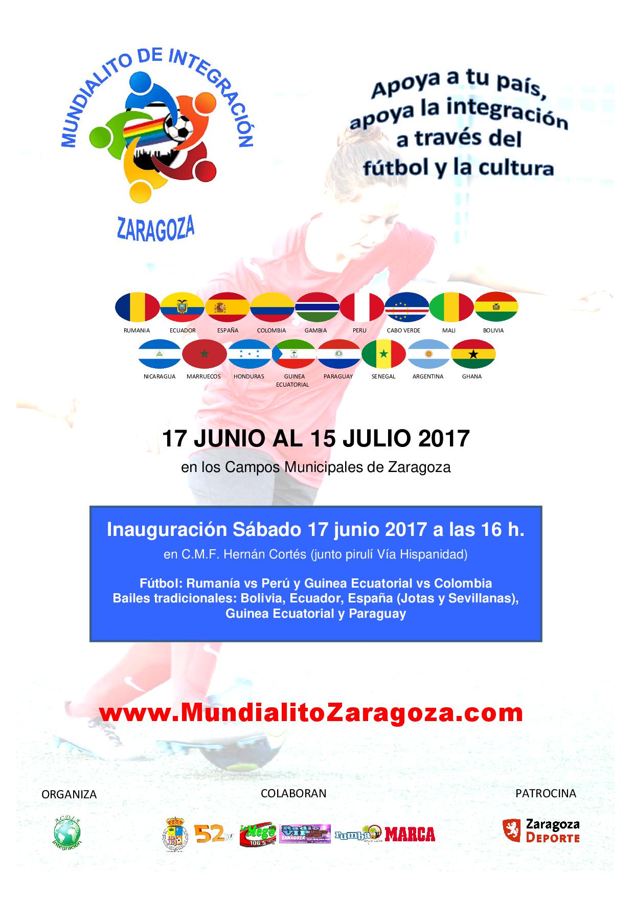 Cartel del XI Mundialito de Integración Zaragoza 2017