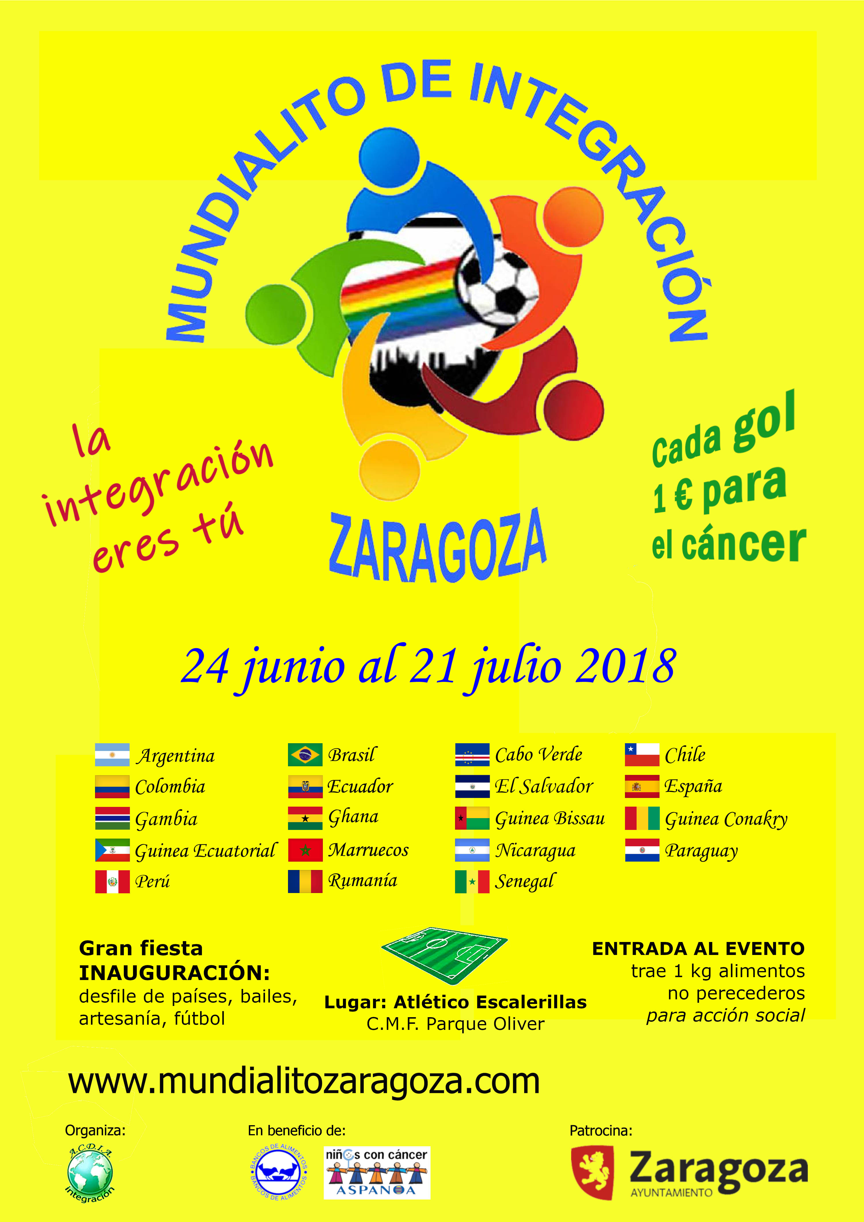 Cartel del X Mundialito Integración Zaragoza 2018