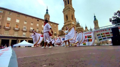 Grupo Asiris en la Plaza del Pilar, Sorteo Mundialito Integración 2024