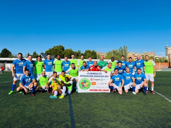 Partido amistoso Policía Nacional vs Selección Inmigrantes Mundialito Integración Zaragoza 2024