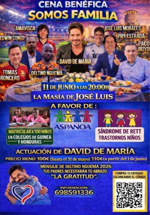Cena benéfica Somos Familia 2026 póster